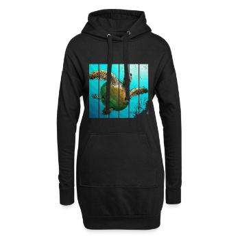 Tortue - Sweat-shirt à capuche long Femme - noir - Devant
