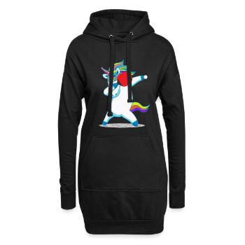 Tennis de table licorne tamponnant cadeau cheval licorne - Sweat-shirt à capuche long Femme - noir - Devant