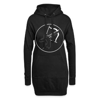 Zeichen des Schützen-Tierkreises (weiß) - Hoodie-Kleid - Schwarz - Vorne