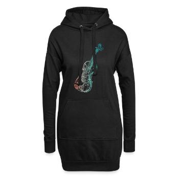 Violon - Sweat-shirt à capuche long Femme - noir - Devant