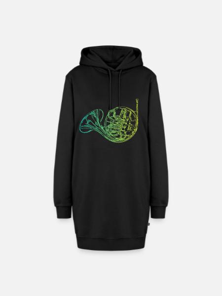Horn Instrument - Hoodie-Kleid - Schwarz