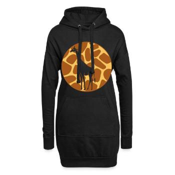 Girafe - Sweat-shirt à capuche long Femme - noir - Devant
