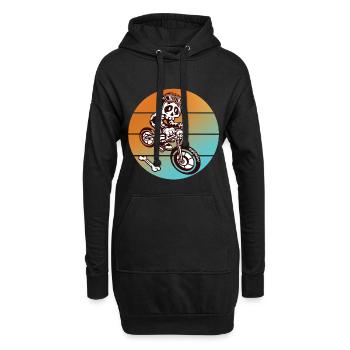 Skull skull bike - Sweat-shirt à capuche long Femme - noir - Devant