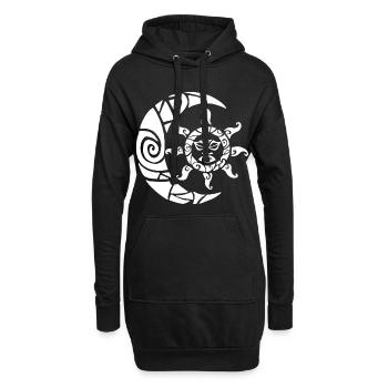 Mond, Sonne und Natur (weiß) - Hoodie-Kleid - Schwarz - Vorne