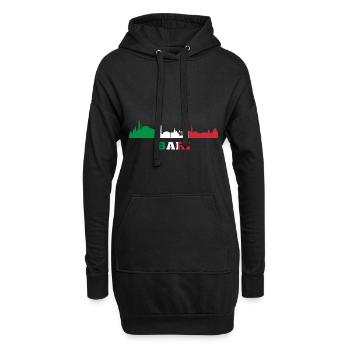 Bari City Skyline Italien Wahrzeichen, Bari Italia - Hoodie-Kleid - Schwarz - Vorne