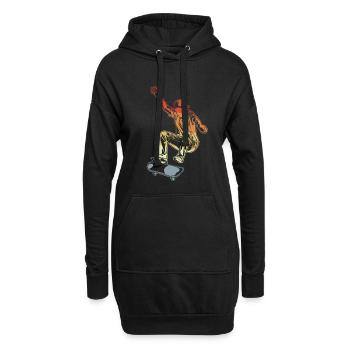 Faire de la planche à roulettes - Sweat-shirt à capuche long Femme - noir - Devant