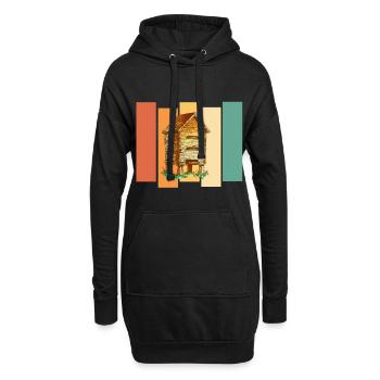 Bienen Imker - Hoodie-Kleid - Schwarz - Vorne