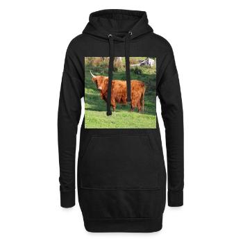 Hochlandrind Kuh Kühe Rinder Landwirtschaft Poster - Hoodie-Kleid - Schwarz - Vorne