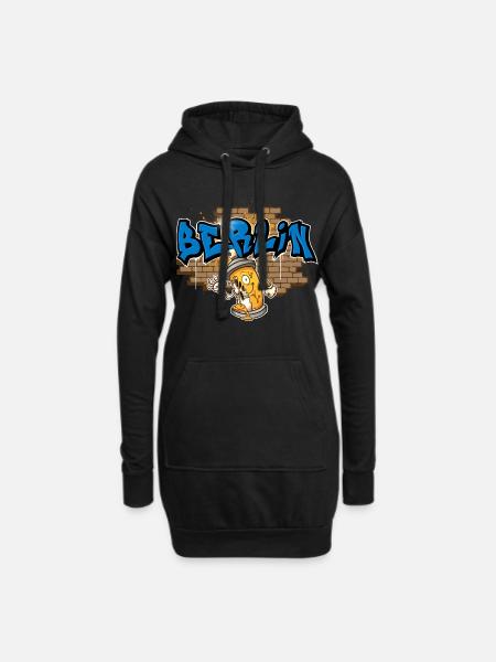 Berlin Graffiti - Hoodie-Kleid - Schwarz