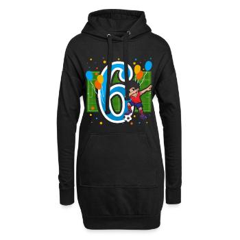 6 ans d'anniversaire tamponnant les enfants - Sweat-shirt à capuche long Femme - noir - Devant