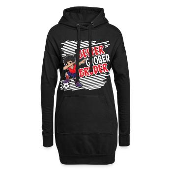 Bester Großer Bruder.. Fußball Dabbing - Hoodie-Kleid - Schwarz - Vorne