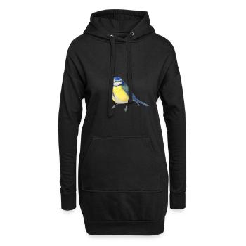BlueTit - illustration aquarelle oiseau - Sweat-shirt à capuche long Femme - noir - Devant