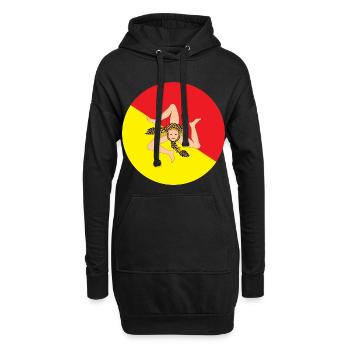 Runde Aufkleber Flagge von Sizilien Aufkleber Sizilien - Hoodie-Kleid - Schwarz - Vorne