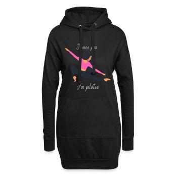 J'peux pas j'ai pilâtes - Sweat-shirt à capuche long Femme - noir - Devant