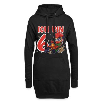 Ich Bin 6 Motocross - Hoodie-Kleid - Schwarz - Vorne