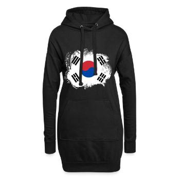 Drapeau de la Corée du Sud - Sweat-shirt à capuche long Femme - noir - Devant