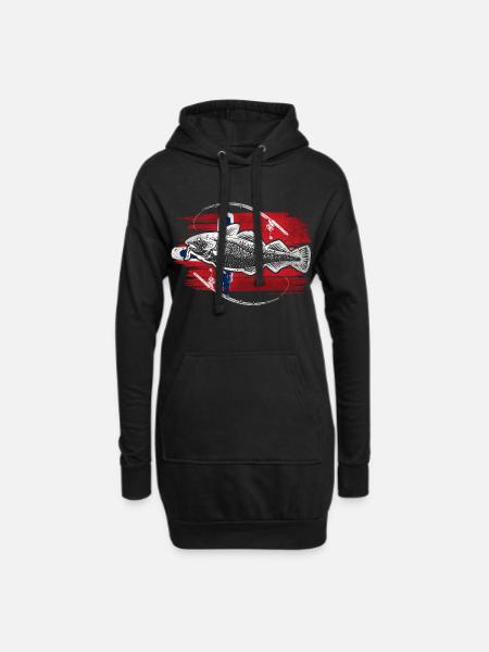 Norway fishing cod - Hoodie Dress - black