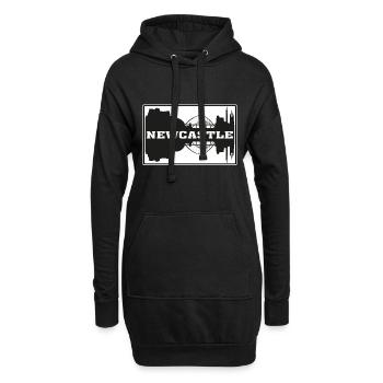 Newcastle England Travel Souvenir Skyline Silhouet - Hoodie-Kleid - Schwarz - Vorne