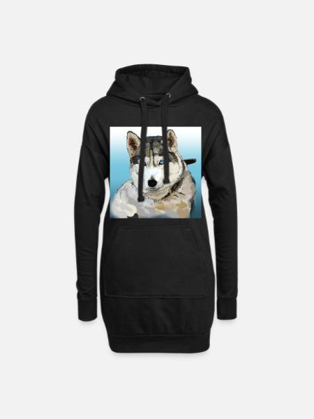 Husky - Hoodie-Kleid - Schwarz