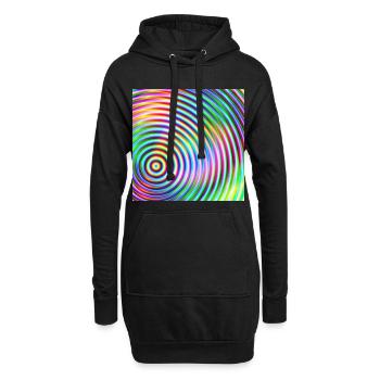Colored Rounds 3d - Sweat-shirt à capuche long Femme - noir - Devant