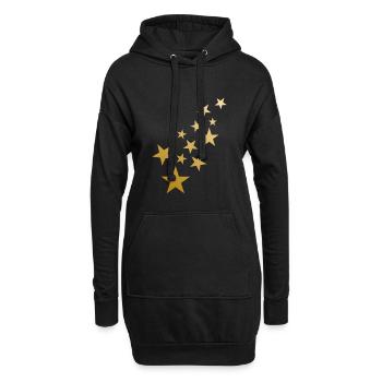 Star Pattern - Hoodie Dress - black - Front