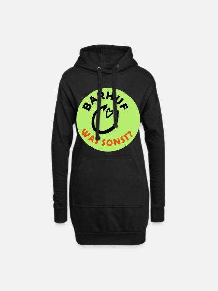 Barhuf Statement Hufe Pferd - Hoodie-Kleid - Schwarz