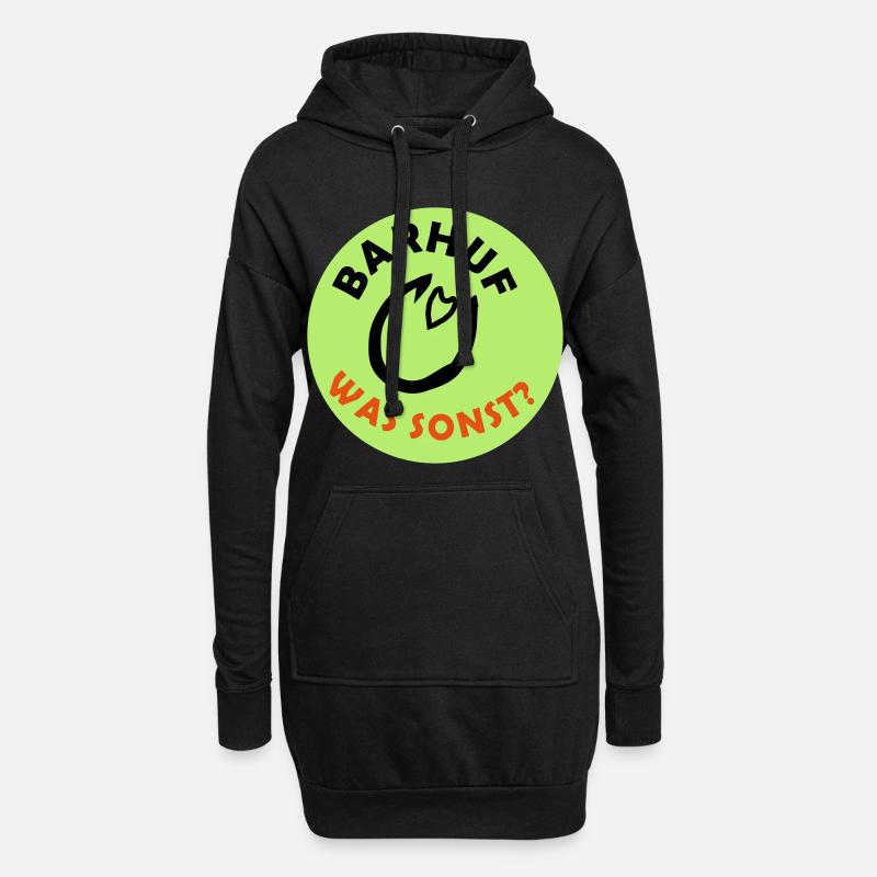 Barhuf Statement - Hoodie-Kleid - Schwarz