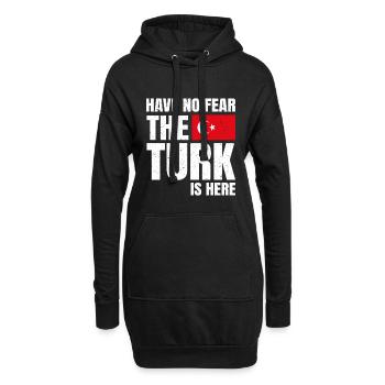 Türke Türkin N’aie pas peur Le Turc est là - Sweat-shirt à capuche long Femme - noir - Devant