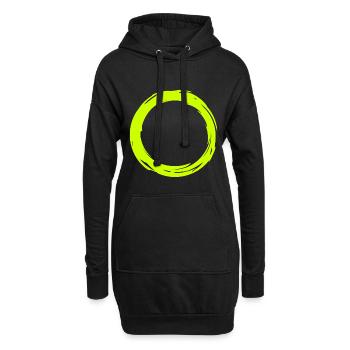 Kreis - Hoodie-Kleid - Schwarz - Vorne