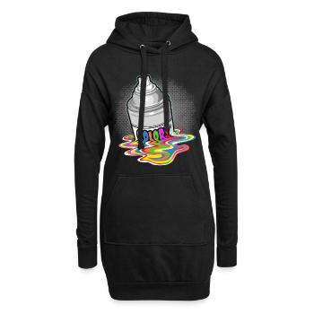 Fonte de peinture de jet - Sweat-shirt à capuche long Femme - noir - Devant