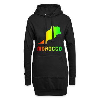 Marokko Regenbogen Landkarten Design / Geschenk - Hoodie-Kleid - Schwarz - Vorne