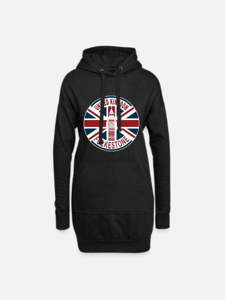 Folkestone Vereinigtes Königreich UK Union Jack British Fl - Hoodie-Kleid - Schwarz