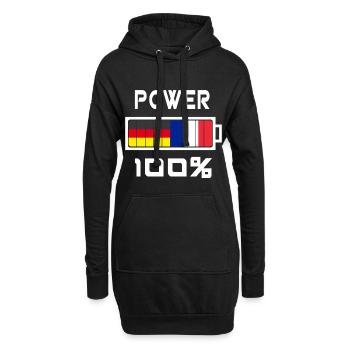 Allemagne et France Power 100% - Sweat-shirt à capuche long Femme - noir - Devant