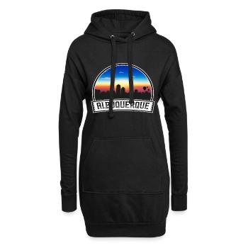Albuquerque New Mexico USA Skyline Vintage Sonnenuntergang - Hoodie-Kleid - Schwarz - Vorne