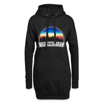 Los Angeles Californie États-Unis Skyline Vintage Sunset - Sweat-shirt à capuche long Femme - noir - Devant