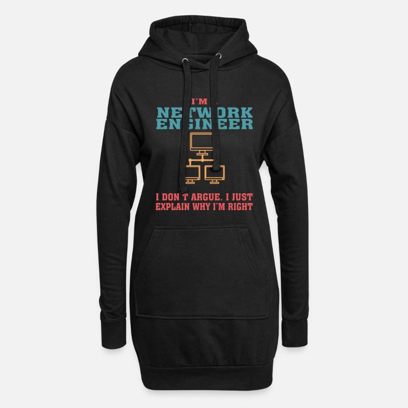 Lustiges Network Engineering Angebot für Network Engine - Hoodie-Kleid - Schwarz