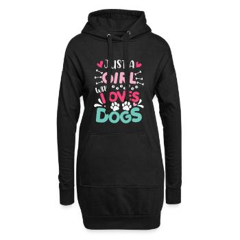 Juste une fille qui aime chien drôle amoureux des chiens - Sweat-shirt à capuche long Femme - noir - Devant