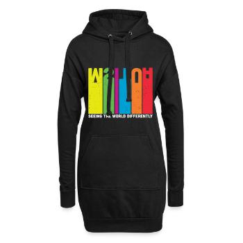 L’autisme voit le monde différemment - Sweat-shirt à capuche long Femme - noir - Devant