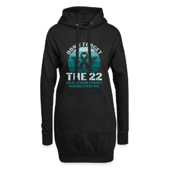 Vergessen Sie nicht 22 Veteranen Ptsd Awareness - Hoodie-Kleid - Schwarz - Vorne