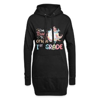 Bereit, Einhornliebhaber der 1. Klasse zu vernichten - Hoodie-Kleid - Schwarz - Vorne