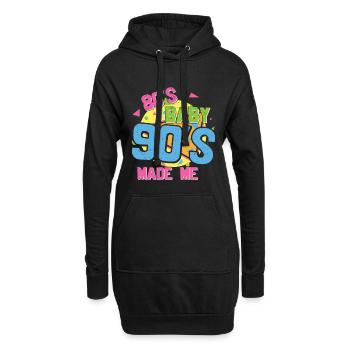 80s bébé 90s m’a fait j’aime les années 80 90s - Sweat-shirt à capuche long Femme - noir - Devant