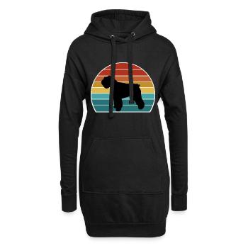 Bouvier Des Flandres Dog Silhouette Vintage Coucher de Soleil - Sweat-shirt à capuche long Femme - noir - Devant