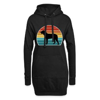 Cao De Castro Laboreiro Chien Silhouette Vintage Soleil - Sweat-shirt à capuche long Femme - noir - Devant