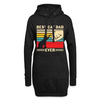 Meilleur chat Papa Jamais Drôle Chat Fête des Pères - Sweat-shirt à capuche long Femme - noir - Devant