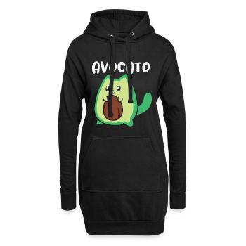 Avocato Lustige Avocado Liebhaber Katze - Hoodie-Kleid - Schwarz - Vorne