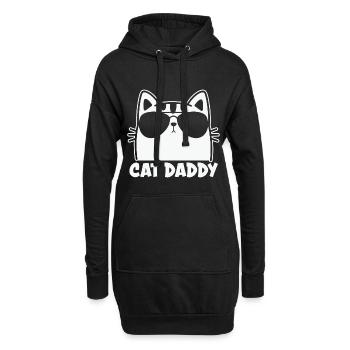 Homme Vintage Chat Papa Papa Pères - Sweat-shirt à capuche long Femme - noir - Devant