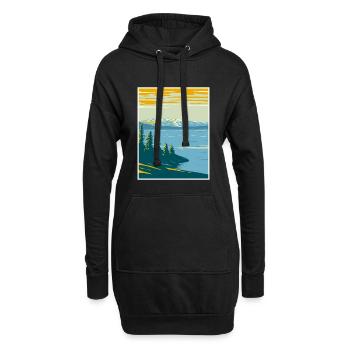 Yellowstone Lake in Yellowstone WPA Poster Art Dez - Hoodie-Kleid - Schwarz - Vorne