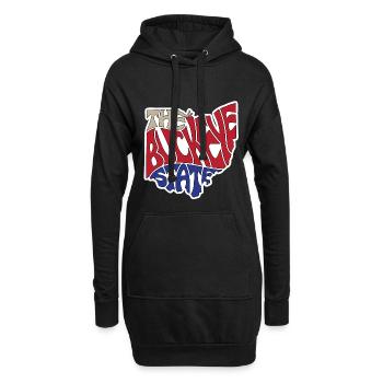 Die Buckeye State Ohio Karte Wortwolke - Hoodie-Kleid - Schwarz - Vorne