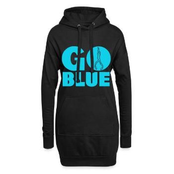 Go Blue - Apnoe Freitauchen - Hoodie-Kleid - Schwarz - Vorne