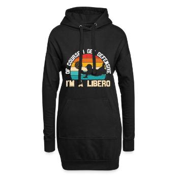 Ich bin ein Libero Natürlich werde ich defensiv - Hoodie-Kleid - Schwarz - Vorne